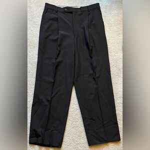 Men’s Brown Pleated Wool Dress Pants, Size 36 Men’s